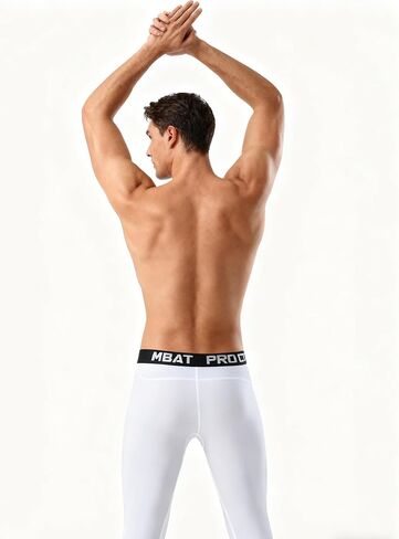 Men's Compression Pants, Workout Base Layer Tights with Moisture Wicking, Elastic Waistband for Running Training & Gym in Saudi Arabia