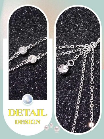 Yonamix Rhinestone Chest Chain Silver Sparkly Bikini Beach Body Chains Jewelry for Women in Saudi Arabia