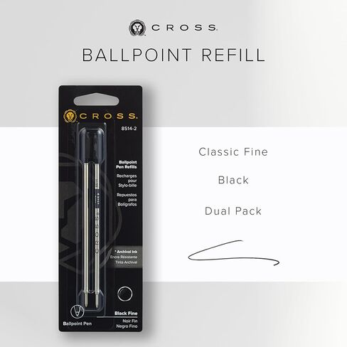Cross Refills for Ballpoint Pens, Fine, Black Ink, 2/Pack (CRO85142) in Saudi Arabia