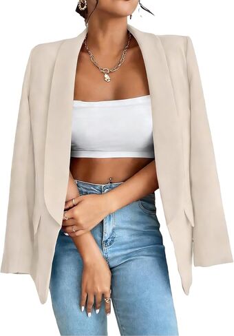 سترة نسائية بدلة سترة بياقة مدببة كاجوال للعمل المكتبي in Kuwait