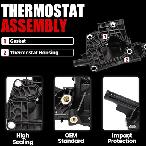 MITZONE Engine Coolant Thermostat Housing Assembly Compatible with 2018-2024 Nissan Kicks 2020-2024 Versa 1.6L 110605RB0A in Saudi Arabia