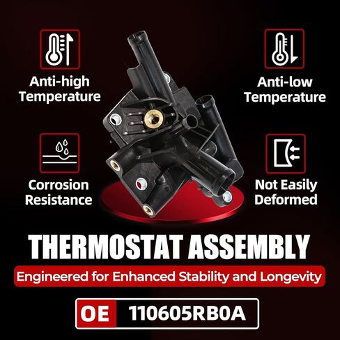 MITZONE Engine Coolant Thermostat Housing Assembly Compatible with 2018-2024 Nissan Kicks 2020-2024 Versa 1.6L 110605RB0A in Saudi Arabia