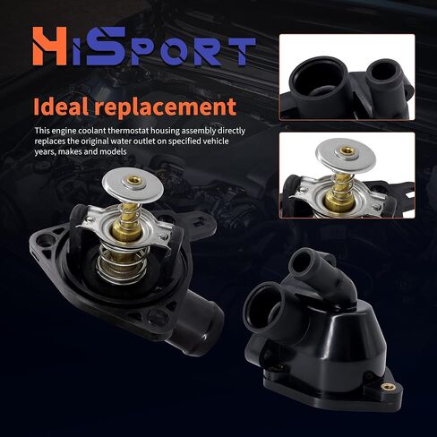 HiSport Engine Coolant Thermostat Housing Assembly 19320-PNA-003 19301-PNA-003 Compatible with Acura RSX 2002-2006,Replacement for Honda Civic 2002-2005 CR-V 2002-2006 2.0L L4 in Saudi Arabia
