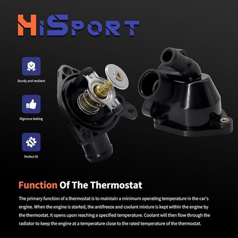 HiSport Engine Coolant Thermostat Housing Assembly 19320-PNA-003 19301-PNA-003 Compatible with Acura RSX 2002-2006,Replacement for Honda Civic 2002-2005 CR-V 2002-2006 2.0L L4 in Saudi Arabia