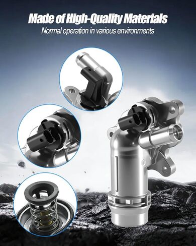 Aluminum Engine Thermostat Housing Assembly with Sensors Fit for Chrysler Pacifica 2017-2023 Voyager 2020-2023 Ram ProMaster 1500 2500 3500 2022-2023 Replace 902-3114 68217305AE 68217305AG 68217305AD in Kuwait