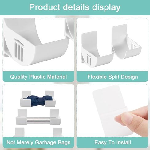 4 Packs No-Drill Kitchen Storage Racks Space, Saving Organizer for Trash Bag Foil Wraps Rolling Pin (White) in Saudi Arabia