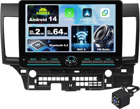 2+32G 10.1-inch Android 12 Car Stereo for Mitsubishi Lancer 2007-2013 IPS Touchscreen Screen Car Radio with Carplay & Android Auto Support Backup Camera GPS FM Navi BT SWC (with Canbus) in Saudi Arabia