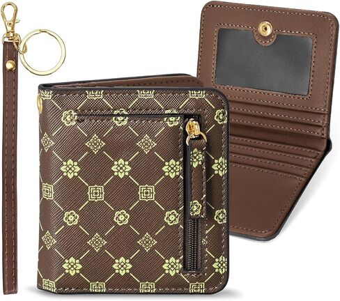 محفظة COSHAYSOO مخصصة RFID رفيعة ثنائية الطي للفتيات المراهقات والنساء مع سلسلة مفاتيح معصم، محافظ صغيرة لطيفة وهدايا عيد ميلاد للسفر للمراهقات الجامعيين Y2K Fashion in Kuwait