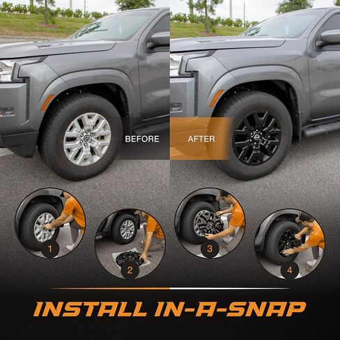 مجموعة جلد عجلة سوداء لامعة مقاس 18 بوصة متوافقة مع Toyota Tundra SR (2022-2026) | غطاء عجلة من بلاستيك ABS المتين | يناسب مباشرة العجلات الفولاذية OEM in Kuwait