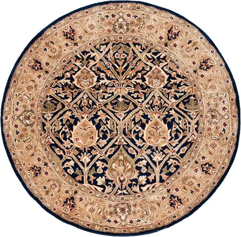 SAFAVIEH Persian Legend Collection Area Rug - 6' Round, Blue & Gold, Handmade Traditional Wool, Ideal for High Traffic Areas in Living Room, Bedroom (PL819C) in Saudi Arabia