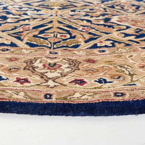 SAFAVIEH Persian Legend Collection Area Rug - 6' Round, Blue & Gold, Handmade Traditional Wool, Ideal for High Traffic Areas in Living Room, Bedroom (PL819C) in Saudi Arabia