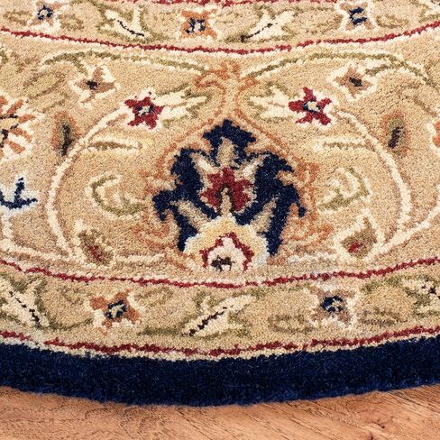 SAFAVIEH Persian Legend Collection Area Rug - 6' Round, Blue & Gold, Handmade Traditional Wool, Ideal for High Traffic Areas in Living Room, Bedroom (PL819C) in Saudi Arabia