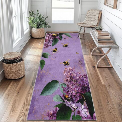Retro Bee Runner Rug 2x5 Washable, Honeycomb Hexagon Hallway Runner Rug Non-Slip, Honeybee Pattern Soft Low Pile Decor Small Carpet for Entryway, Kitchen, Bedroom, Laundry Room Uo&s7 in Saudi Arabia