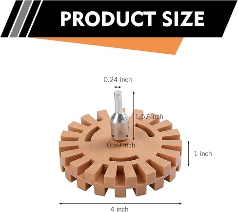 1 PC Decal Remover Eraser Wheel, Gear-shaped Decal Remover, 4 Inches Rubber Wheel with Drill Adapter, for Cars Decals, Labels, Stickers, Graphics, Tap, Emblem (Orange) in Saudi Arabia
