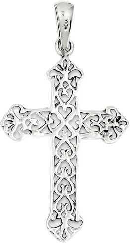 الجنيه الاسترليني من الفضة العتيقة فلور دي ليز الصليب قلادة in Kuwait