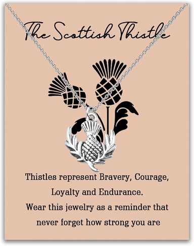 BLEOUK Scottish Thistle Pendant Necklace Scotland Travel Souvenirs Scottish Blessing Thistle Lover Gift in Saudi Arabia