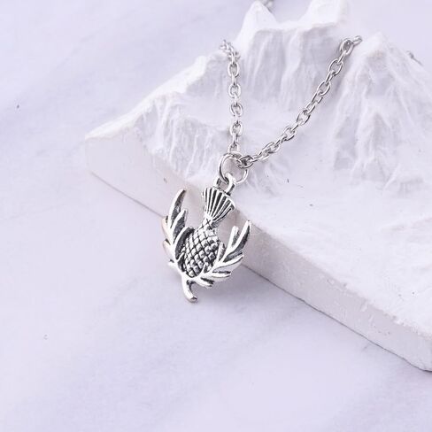 BLEOUK Scottish Thistle Pendant Necklace Scotland Travel Souvenirs Scottish Blessing Thistle Lover Gift in Saudi Arabia