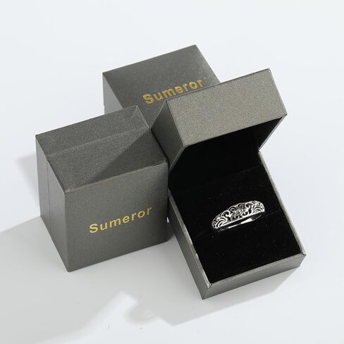 925 Sterling Silver Ring for Women - Victorian Filigree Oxidized Vintage Openwork Floral Band, Handmade Statement Promise Ring, Elegant Gift for Her, Wedding Anniversary Band in Saudi Arabia