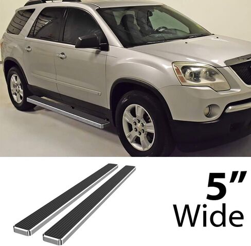 لوحة الجري الفولاذية HD Ridez مقاس 5 بوصات مصقولة متوافقة مع Chevy Traverse 2007-2017 وBuick Enclave 2007-2009 (باستثناء Denali) (قضبان جانبية لخطوات Nerf Bar) in Saudi Arabia