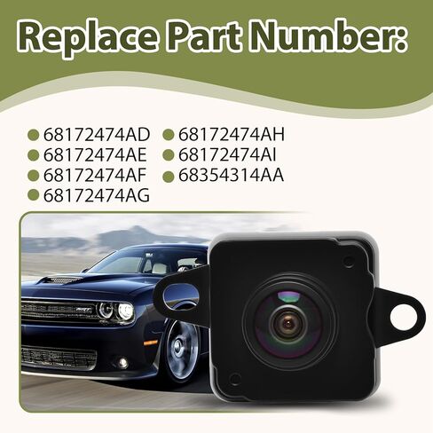 Rear View Camera Fit for Dodge Challenger 3.6L, 5.7L, 6.4L 2015-2023 Park Assist Backup Reverse Camera Replace 68172474AD, 68172474AE, 68172474AF, 68172474AG, 68172474AH, 68172474AI, 68354314AA in Saudi Arabia