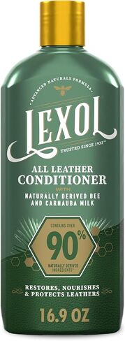 Lexol All Leather Conditioner, Naturally Derived Leather Conditioner with Bee and Carnauba Milk, Great for Car Interiors, Boots, Furniture, Bags, Jackets and More, 16.9 fl oz in Kuwait