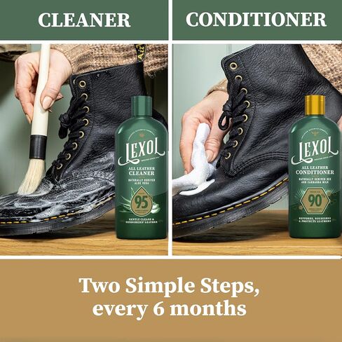 Lexol All Leather Conditioner, Naturally Derived Leather Conditioner with Bee and Carnauba Milk, Great for Car Interiors, Boots, Furniture, Bags, Jackets and More, 16.9 fl oz in Kuwait