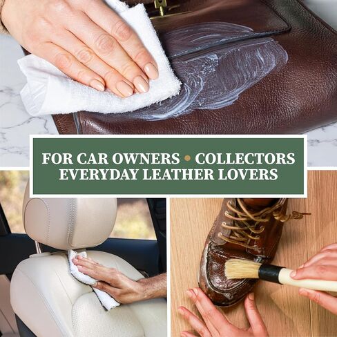 Lexol All Leather Conditioner, Naturally Derived Leather Conditioner with Bee and Carnauba Milk, Great for Car Interiors, Boots, Furniture, Bags, Jackets and More, 16.9 fl oz in Kuwait