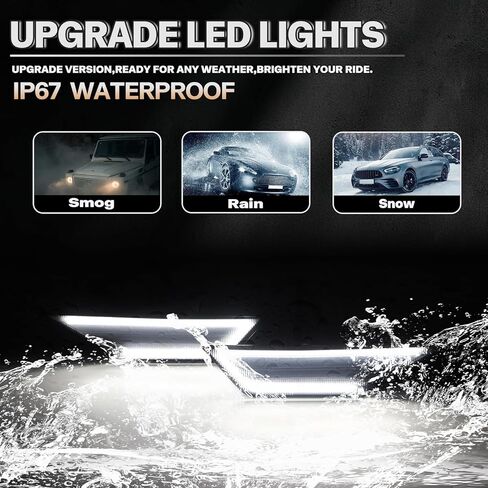 ترقية أضواء LED الجانبية لـ 2016-2021 Honda Civic 10th 10 Gen Sport Sedan Coupe Hatchback White Front Fender Bumper Turn Signal DRL Lamp Smoked Lens 2PCS in Kuwait