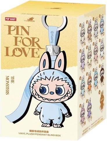 POP MART THE MONSTER PIN FOR LOVE Series قلادة قطيفة (A-M) Popmart Mini Labubu Rabubu 4.0 Love Mini Love Keychain على الإنترنت لعبة قطيفة هدية للجسم الحب in Saudi Arabia