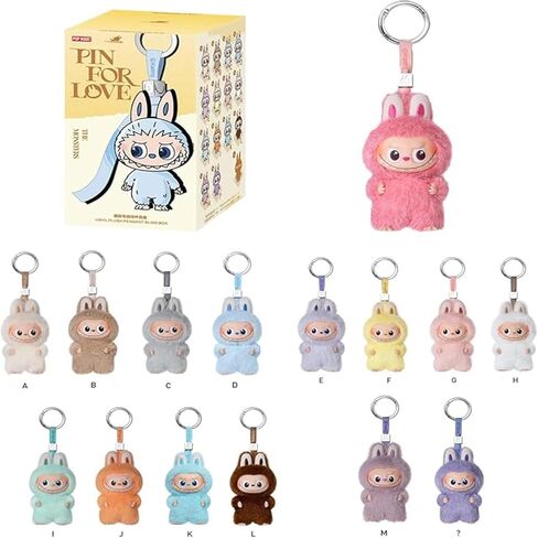 POP MART THE MONSTER PIN FOR LOVE Series قلادة قطيفة (A-M) Popmart Mini Labubu Rabubu 4.0 Love Mini Love Keychain على الإنترنت لعبة قطيفة هدية للجسم الحب in Saudi Arabia