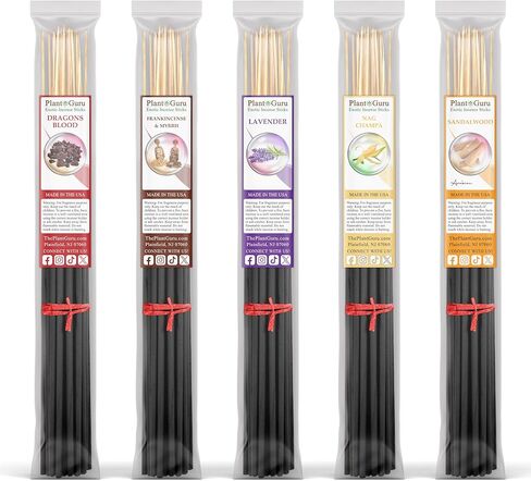 Top 5 Jumbo Incense Sticks Variety Set Bulk 150 Pack - 19" Sticks, 5 Bundles of 30 Sticks Per Bundle - Dragons Blood, Frankincense and Myrrh, Lavender, Nag Champa, and Sandalwood. in Saudi Arabia