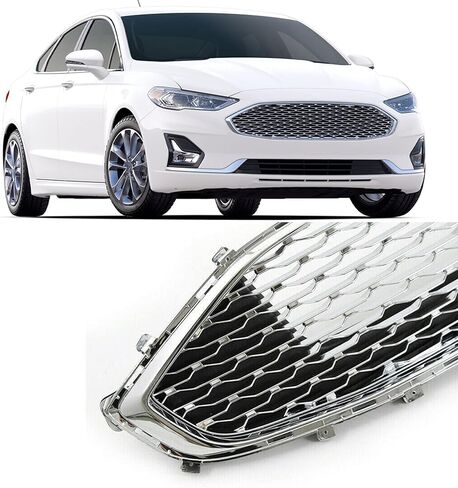 SINLEYON Front Bumper Grille Chrome Hood Upper Honeycomb Replacement for 2019 2020 Fusion L6 in Saudi Arabia