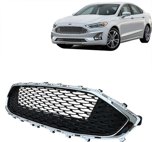 SINLEYON Front Bumper Grille Chrome Hood Upper Honeycomb Replacement for 2019 2020 Fusion L6 in Saudi Arabia