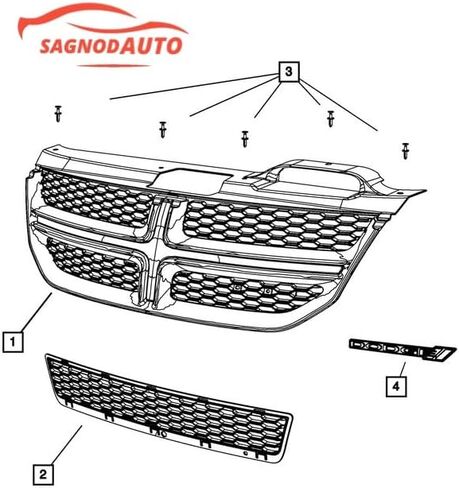 الشبكة الأمامية السفلية متوافقة مع دودج جورني 2011-2020 in Kuwait