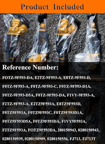 Engine Fuel Injector Kits for Ford, Lincoln, Mercury Vehicles 4.6L 5.0L 5.4L 5.8L E150, E250, E350, F150, F250, F350, Mustang Set of 8 Fuel Injectors OE # 0280150943, 0280150939, 0280150909 in Kuwait