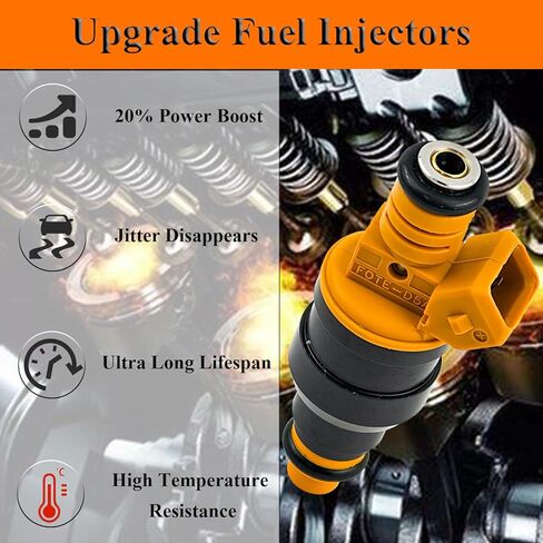 Engine Fuel Injector Kits for Ford, Lincoln, Mercury Vehicles 4.6L 5.0L 5.4L 5.8L E150, E250, E350, F150, F250, F350, Mustang Set of 8 Fuel Injectors OE # 0280150943, 0280150939, 0280150909 in Kuwait