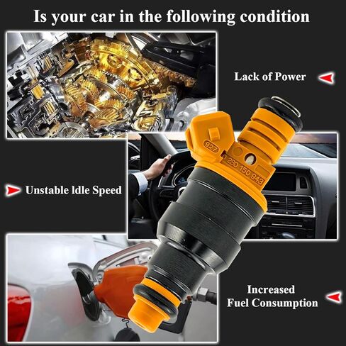 Engine Fuel Injector Kits for Ford, Lincoln, Mercury Vehicles 4.6L 5.0L 5.4L 5.8L E150, E250, E350, F150, F250, F350, Mustang Set of 8 Fuel Injectors OE # 0280150943, 0280150939, 0280150909 in Kuwait