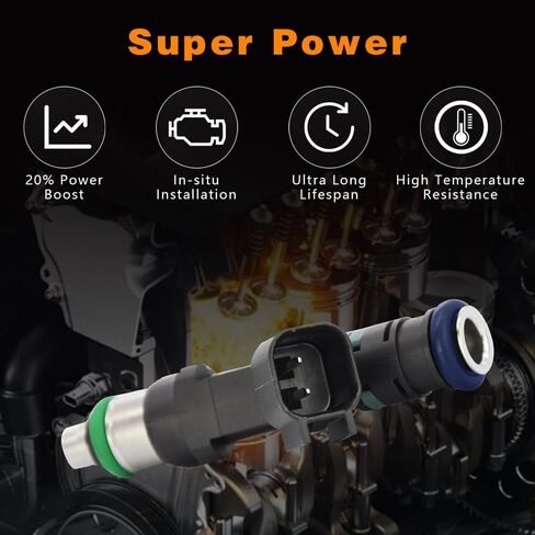 8 Pcs Fuel Injectors Set FIT 2009-2014 Ford Expedition F150 Lincoln Navigator 5.4L V8, Flex Fuel & Gas Compatible, 4-Hole Nozzle EV6 Connector, Replaces 9L3Z-9F593-B 0280158174 in Saudi Arabia