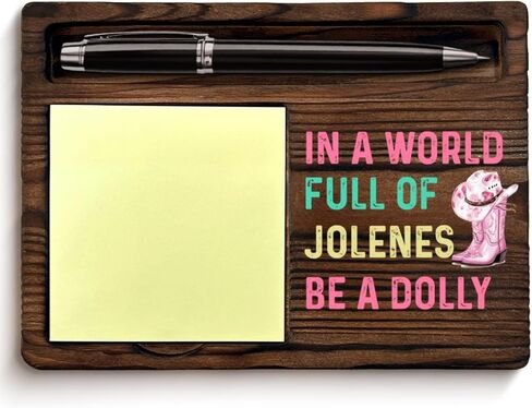 Pink Decor Pink Dolly Themed Sticky Note Holder, Dolly Gifts for Women Music Lovers Fans Sister Daughter Birthday Christmas, in a World Full of Jolenes in Kuwait