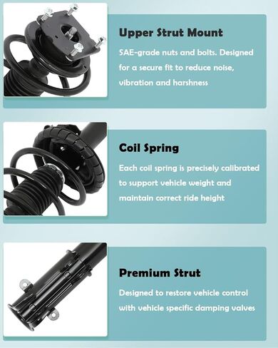 SCITOO Front Pair Strut & Spring Complete Assembly fit for Ford for Mustang 2011-2014 Complete Struts 172540 in Saudi Arabia