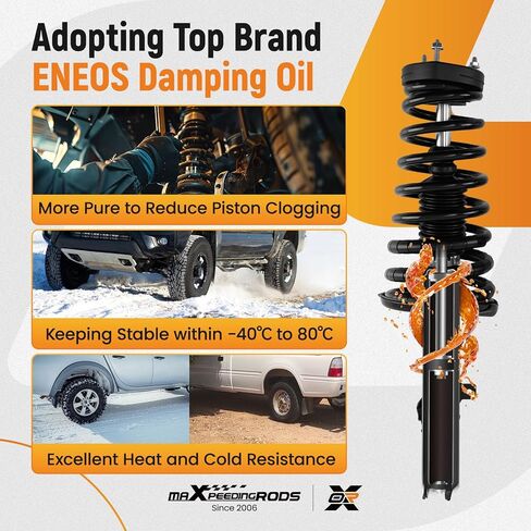 maxpeedingrods 171492 171493 K90345 دعامة خلفية ووصلة قضيب Sway لسيارة Toyota Camry Lexus ES300 2002-2003، 4 قطع دعامة ممتصة للصدمات مع مجموعة وصلة زنبركية ملفوفة in Saudi Arabia