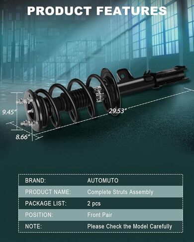 زوج أمامي من AUTOMUTO دعامات كاملة ممتص الصدمات الربيعي متوافق مع Ford Explorer 2013 2014 2015 2016 2017 2018 2019 دعامات 172730 172729 in Saudi Arabia