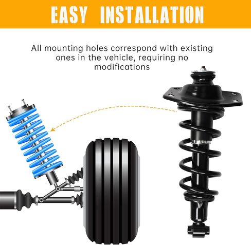 مجموعات الدعامات الخلفية مع استبدال ممتص الصدمات الزنبركي الملفوف لسيارة شيفروليه كامارو 2011-2015 3.6L V6 273029L 273029R (مجموعة من 2) in Kuwait