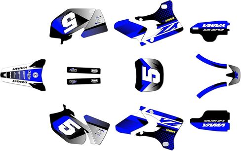مجموعة رسومات لـ Yamaha YZ250F وYZ450F 2003-2005 Turbo Series Blue-Shift 9 Mil - Easy Go - ملصق دراجة نارية للدراجة الترابية، ملصق سباق Dirtbike بدون بلاستيك in Saudi Arabia