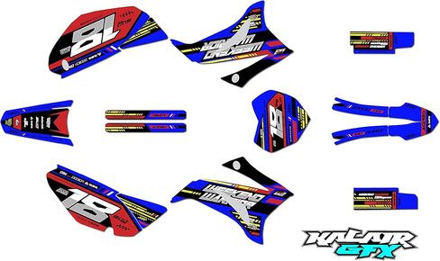 مجموعة رسومات لـ Yamaha TTR 125 (2008-2023) Warrior Series Blue-shift 09 Mil - مجموعة ملصقات رسومات السباق المخصصة للدراجة الترابية، بدون بلاستيك in Saudi Arabia