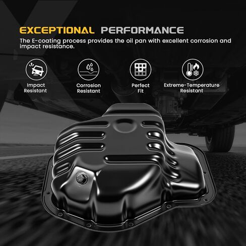 وعاء زيت المحرك مع قابس تصريف متوافق مع Toyota Camry/Solara 2002-2006، Corolla/Matrix 2009-2013، Highlander 2001-2007، RAV4 2004-2005، Scion tC 2005-2010، L4 2.4L، استبدال # 1210128030 in Kuwait