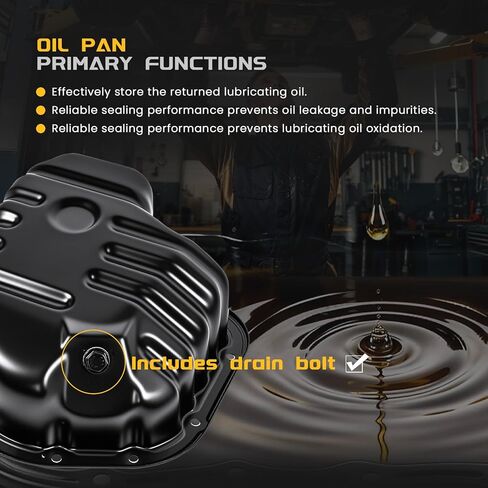 وعاء زيت المحرك مع قابس تصريف متوافق مع Toyota Camry/Solara 2002-2006، Corolla/Matrix 2009-2013، Highlander 2001-2007، RAV4 2004-2005، Scion tC 2005-2010، L4 2.4L، استبدال # 1210128030 in Kuwait