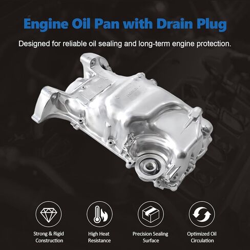 AUCERAMIC Engine Oil Pan with Drain Plug Fit for 2006-2011 Honda Civic LX DX EX 2008–2011 Honda Civic EX 2008–2011 Honda Civic DX-G 1.8L L4 Replacement 264-382 11200-RNA-A00 in Saudi Arabia