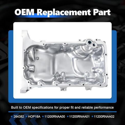 AUCERAMIC Engine Oil Pan with Drain Plug Fit for 2006-2011 Honda Civic LX DX EX 2008–2011 Honda Civic EX 2008–2011 Honda Civic DX-G 1.8L L4 Replacement 264-382 11200-RNA-A00 in Saudi Arabia