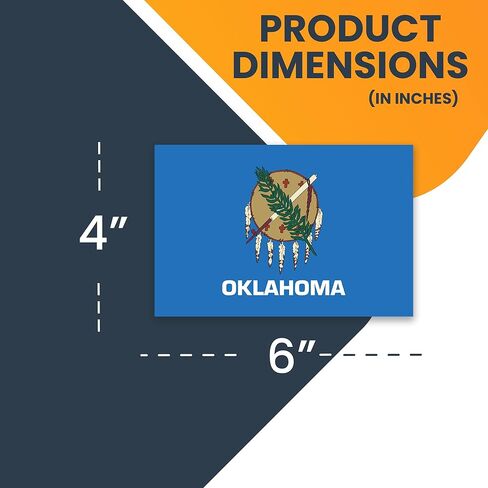 ملصق مغناطيسي Magnet Me Up Oklahoma بعلم دولة الولايات المتحدة الأمريكية، 4 × 6 بوصات، مغناطيس سيارات عالي التحمل للسيارة، شاحنة الدفع الرباعي، أي سطح مغناطيسي آخر، تذكار قابل للجمع، أظهر فخرك بولايتك، مصنوع في الولايات المتحدة الأمريكية in Kuwait